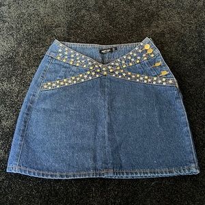Star studded jean skirt